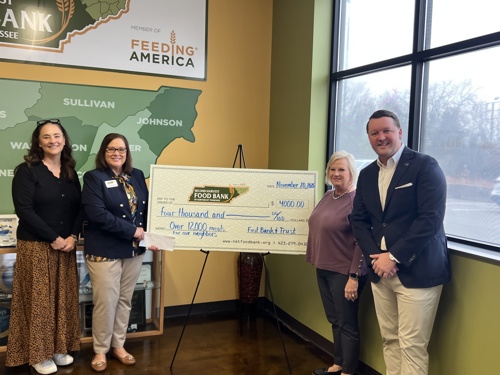 Johnson City Office Presents Donation to Second Harvest Food Bank of Northeast Tennessee.
