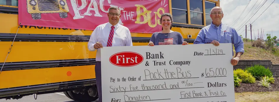 Pack The Bus Bank Donation