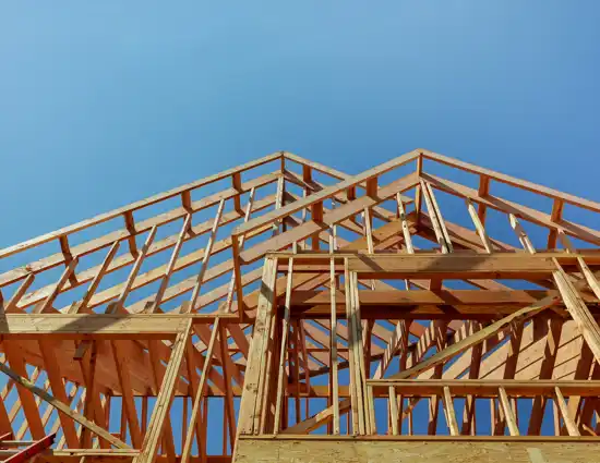 Interior Framing Of A New House Under Construction